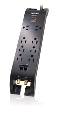Power Bar SPP5085D/17 2160 Joules 8 Outlets Philips