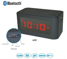 Rveil-Matin Numrique Rechargeable Radio FM Bluetooth Livcon LCR1