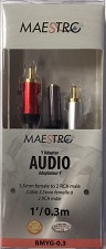 3.5 mm female to 2 RCA male audio cabe Cab-BMYG-0.3 