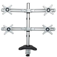 Quad Multi Screen Desktop Mounted Stand 10'' to 24'' (88 lb)