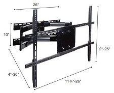 Wall Mount Dual Arm 3 Pivot SUP-SOB86 50'' to 86''  200LBS MAX