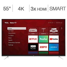 LED Television 55'' 55S423-CA 4K UHD HDR ROKU SMART TV WI-FI TCL