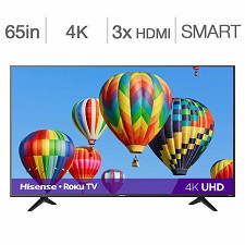 LED Television 65'' 65R6109 4K UHD HDR ROKU SMART WI-FI HISENSE