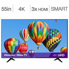 LED Television 55'' 55R6109 4K UHD HDR ROKU SMART WI-FI HISENSE