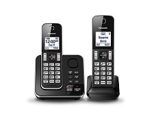 Panasonic KXTGC392B 2-Handset Cordless Phone , Black