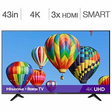 LED Television 43'' 43R6109 4K UHD HDR ROKU SMART WI-FI HISENSE