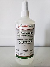 Dsinfectant 350ml pour mains 70% d'alcool agrumes vaporation lente