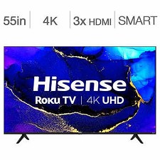 LED Television 55'' 55R61G 4K UHD HDR ROKU SMART WI-FI HISENSE