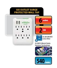 Power Bar MW6 540 Joules 6 outlets