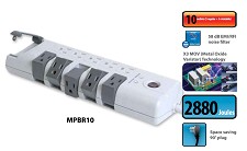 Power bar POW-MPBR10 2880 joules 58DB filter 10 outlets