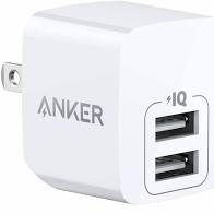 Anker USB Plug Charger, PowerPort IQ mini Dual Port USB white