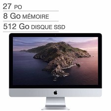 Apple iMac 27'' MXWV2C/A Intel i7 10me 3.8Ghz 512GB SSD 8GB Franais