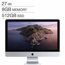 Apple iMac 27'' MXWV2LL/A Intel i7 10me 3.8Ghz 512GB SSD 8GB -ENGLISH
