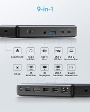 Station D'accueil 9-EN-1 USB-C HDMI DP Ethernet PowerExpand 9 Anker