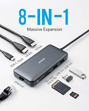 Anker A8380HA1-5 PowerExpand USB-C Adapter Hub 8-in-1 100W