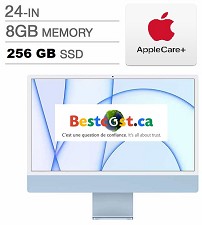 Apple iMac 24'' Puce M1 256GB SSD 8GB RAM MJV93C/A (BLEU) - Français