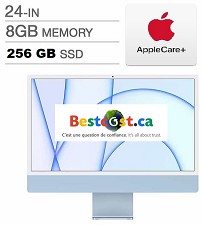 Apple 24 in iMac Apple M1 Chip 8 GB RAM 256GB SSD MJV93C/A (BLUE) - FR