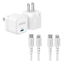 Chargeur Mural 20W USB-C 2x Cable Lightning B2149 PowerPort III ANKER