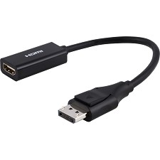 DisplayPort male to HDMI female adapter 8'' cable - Black