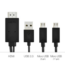 Cble MHL Kit Micro, USB, adaptateur HDMI 2M BMHL-1.8