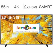 Tlvision DEL 55'' 55UQ7590PUB 4K UHD HDR IPS WebOS 22 Smart Wi-Fi LG