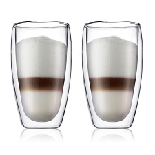 Bodum 4560-10US4 Pavina Double Wall Glasses Set of 2 15oz NEW