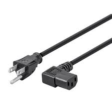 Power Cable Cord 5-15P to C13 Angled 1M/ 3 Feet - Black