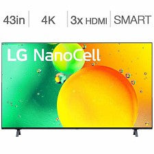 Tlvision DEL 43'' 43NANO75UQA 4K UHD HDR IPS NanoCell Smart Wi-Fi LG