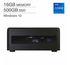 Mini PC Intel NUC i7-1165G7 500GB SSD 16GB RAM Win 10 RNUC11PAQI70QA1