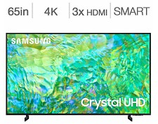 LED Television Smart 4K CRYSTAL HDR TV 65'' UN65CU8000 Samsung