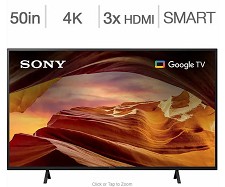 Tlvision DEL 50'' KD50X77L 4K UHD HDR Google Smart TV Sony 