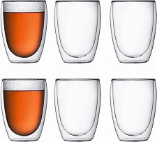 Bodum 4559-10-12US 6x PieceDouble Glass Mug 350mL - NEW