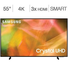 Tlvision DEL 55'' UN55AU8000 4K CRYSTAL UHD HDR Smart Samsung - NEUF