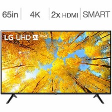 Tlvision DEL 65'' 65UQ7570PUJ 4K UHD HDR IPS WebOS 22 Smart Wi-Fi LG