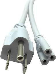 Power Cable 3-Prong 1M/ 3 Feet - White