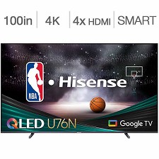 Tlvision QLED 100'' 100U76N 4K ULTRA HDR 144Hz GOOGLE TV Hisense