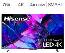 Tlvision ULED 75'' 75U78KM 4K ULTRA 144Hz MINI LED GOOGLE TV Hisense
