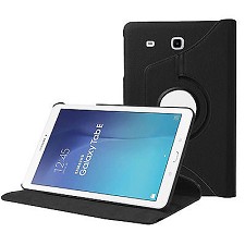 Galaxy Tab-E 9.6'' SM-T560 Rotating Book Cover Case - Black