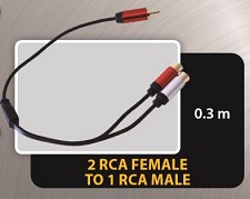 Adaptor Y 2 X RCA Female to 1 X RCA Male 30cm BMYC-0.3