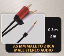 Adaptor Y 1 X RCA Male to 2 X RCA Male 2M BMYA-2