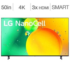 Tlvision DEL 50'' 50NANO75UQA 4K UHD HDR IPS NanoCell Smart Wi-Fi LG