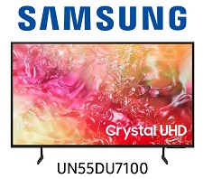 Tlvision DEL 55'' UN55DU7100 4K CRYSTAL UHD HDR Smart Wi-Fi Samsung